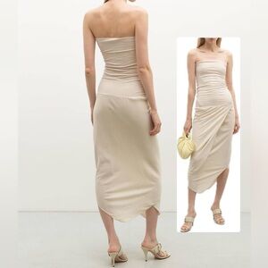Brunello Cucinelli Strapless Asymmetrical Dress